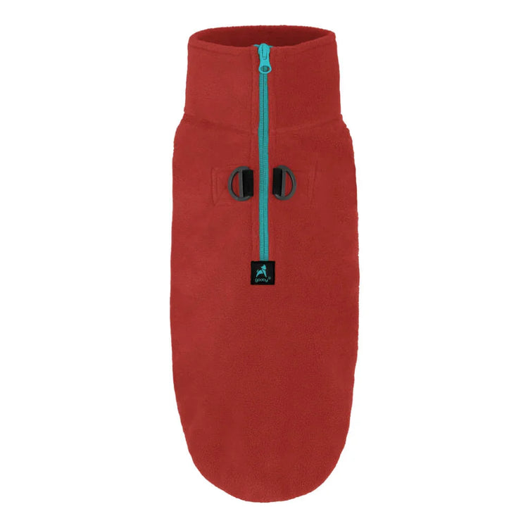 Gooby Half Zip Dog Fleece Vest – Burgundy