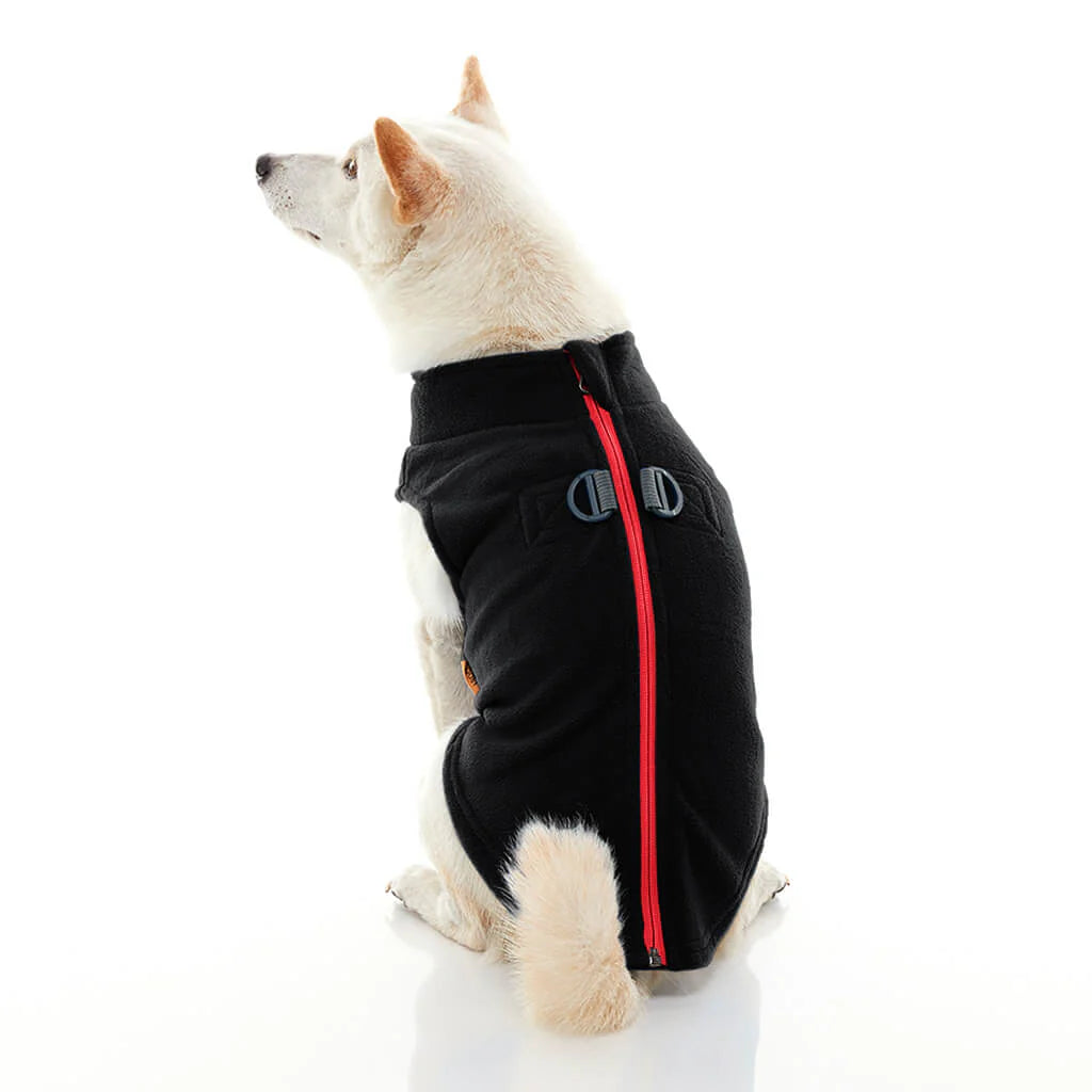 Gooby Zip Up Fleece - Black