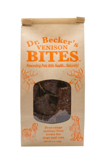 Dr. Becker's Venison Bites - Iron Rich Venison Liver Treats for Dogs & Cats (5 oz)