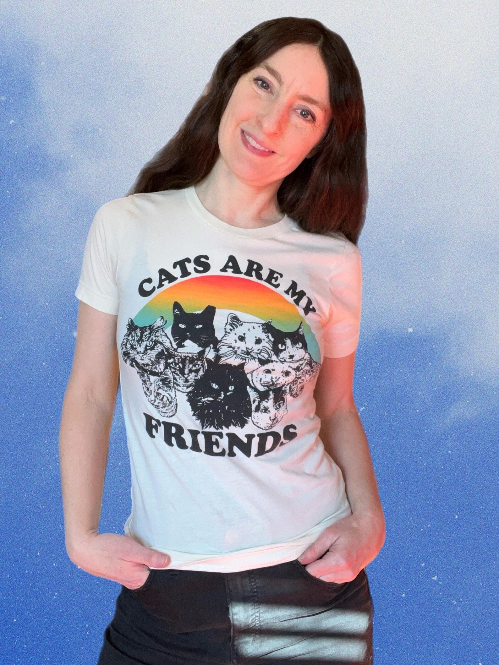 Astral Weekend "Cats Are My Friends" T-Shirt – Soft, Stylish Tee for Cat Lovers