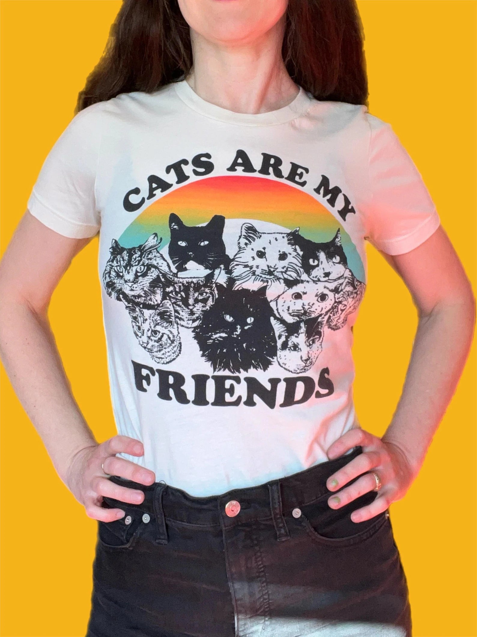 Astral Weekend "Cats Are My Friends" T-Shirt – Soft, Stylish Tee for Cat Lovers