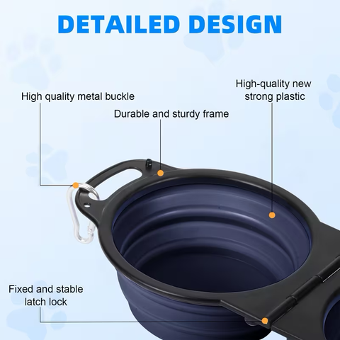 Collapsible Double Travel Dog Bowl – 350 ml Each