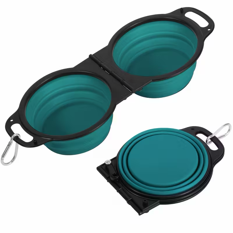 Collapsible Double Travel Dog Bowl – 350 ml Each