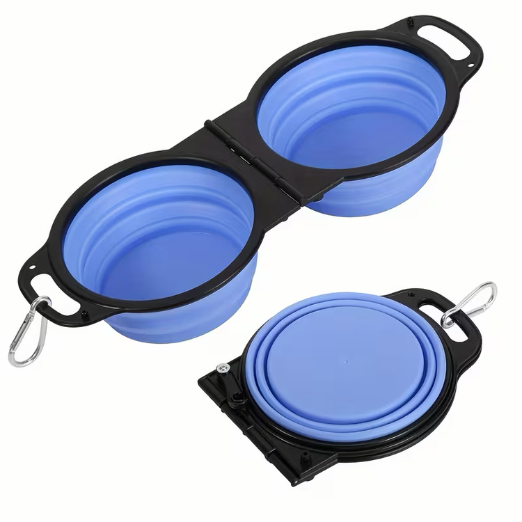 Collapsible Double Travel Dog Bowl – 350 ml Each