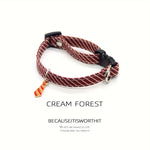 Maroon Stripe Cat Collar