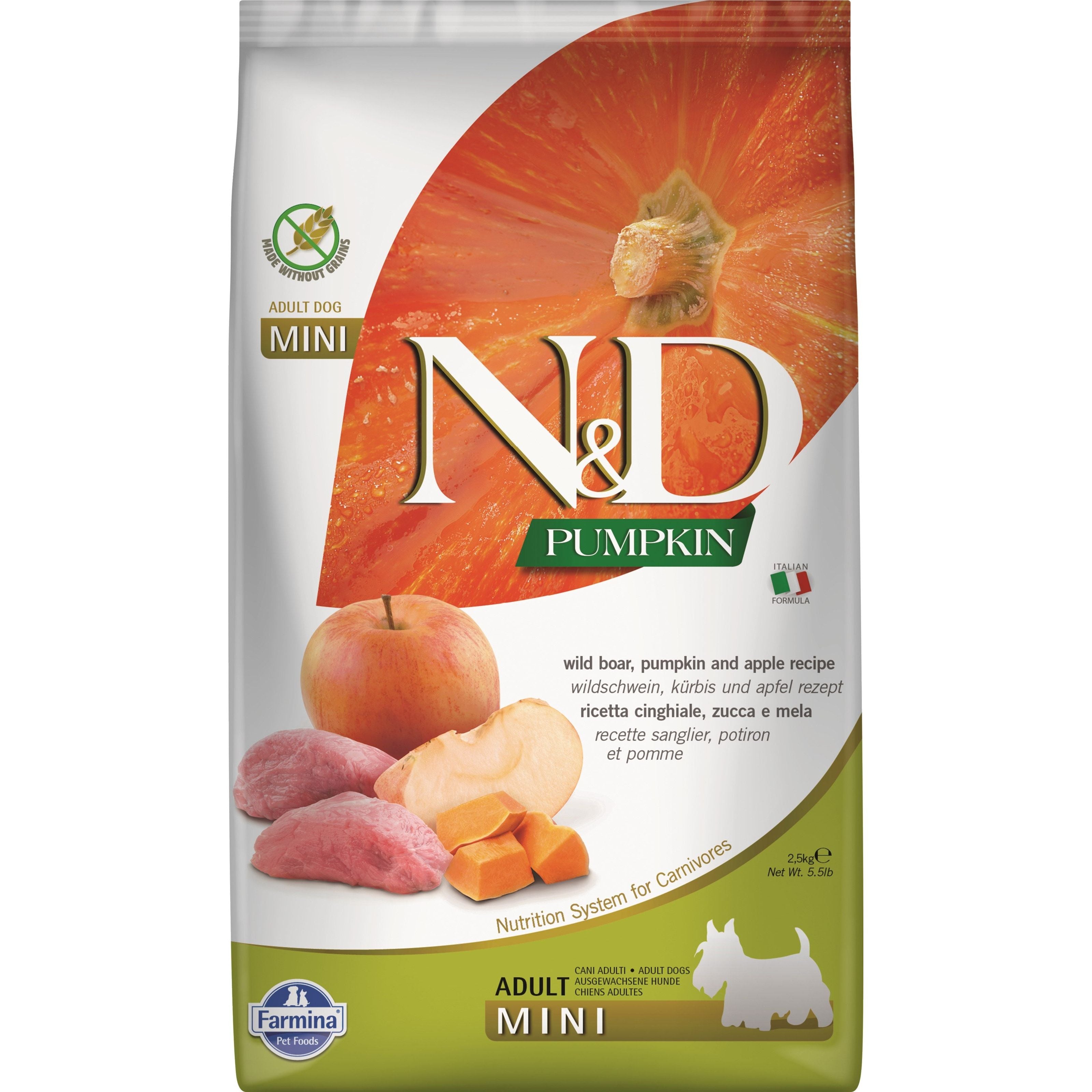 Farmina N&D Pumpkin – Wild Boar, Pumpkin & Apple Recipe for Mini Adult Dogs