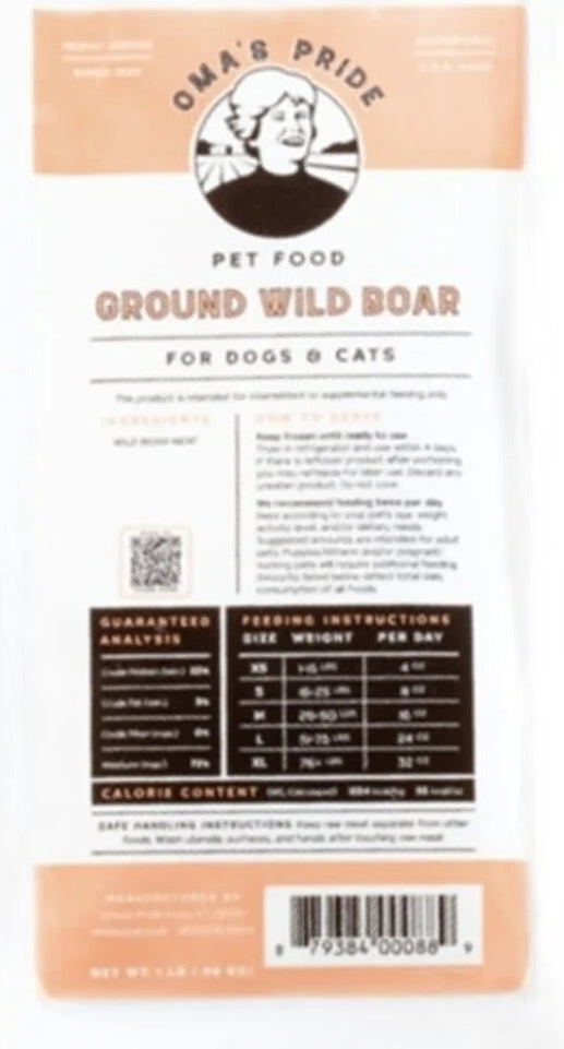 Oma's Pride Ground Wild Boar 1 lb