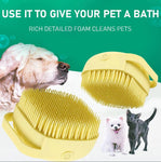 Silicone Pet Shampoo Brush – Gentle Bath &amp; Grooming Scrubber - Yellow
