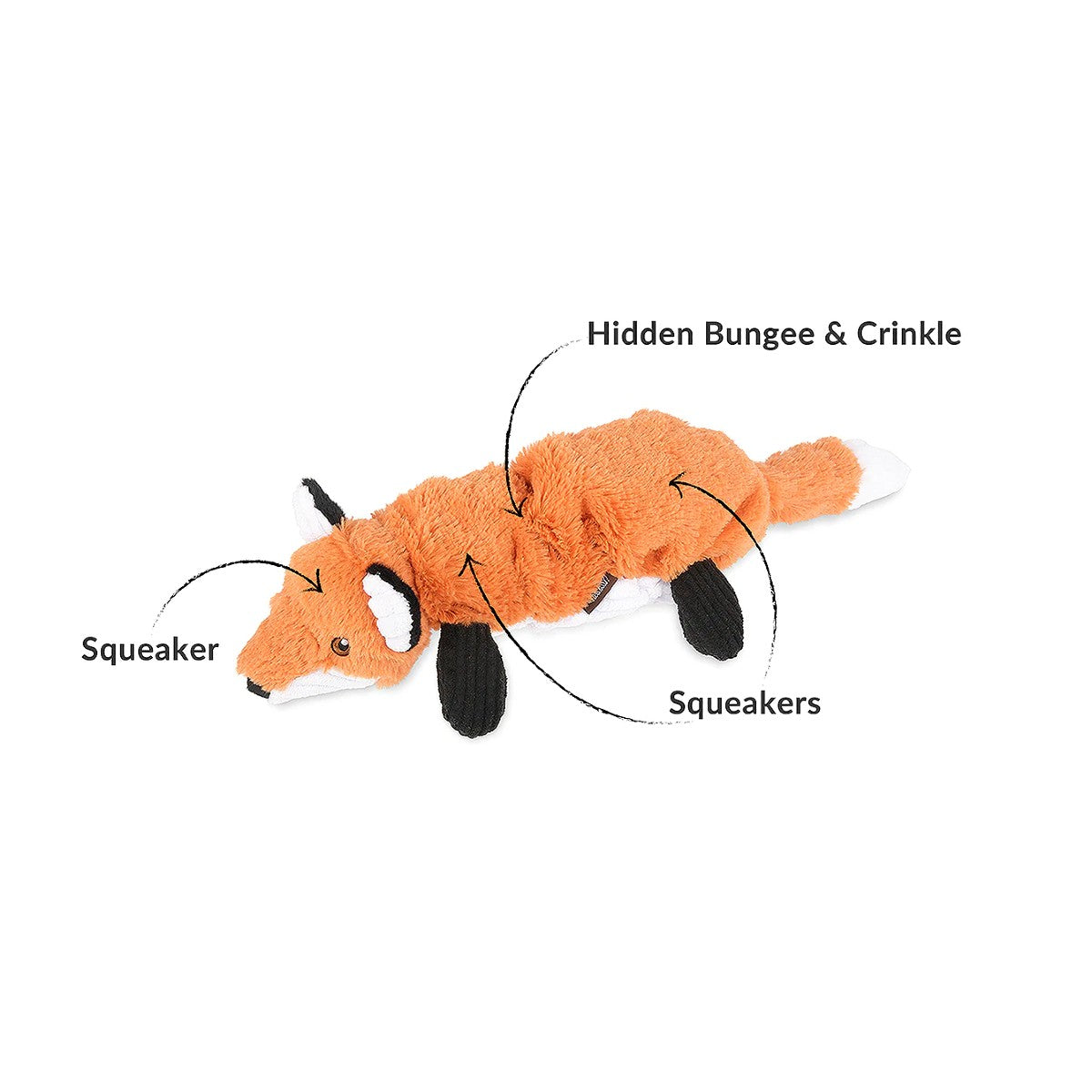 Forest the Fox Plush Dog Toy – P.L.A.Y. Forest Friends Collection, Soft & Squeaky Fun for Your Pup!