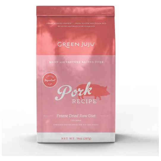 Green JuJu Freeze-Dried Raw Dog Food – Pasture-Raised Pork Recipe (14 oz)