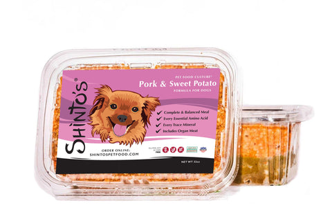 Shinto’s Pork & Sweet Potato Renewal Formula fresh dog food product photo