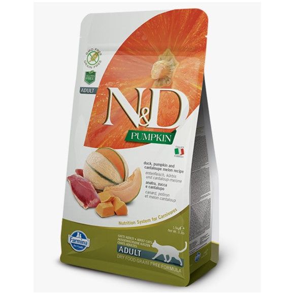 Farmina N&D Pumpkin Duck, Pumpkin & Cantaloupe Dry Cat Food – 3.3 lbs