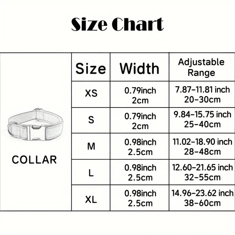 Adjustable Corduroy Dog Collar – Soft & Durable Pet Collar