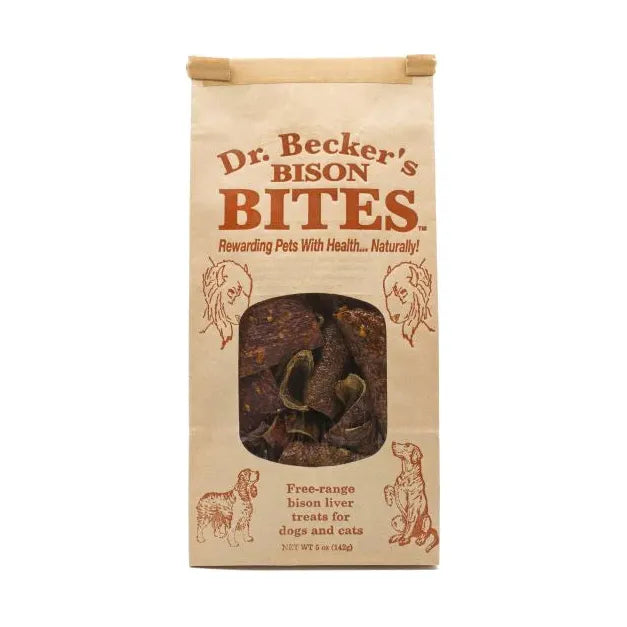 Dr. Becker’s Bison Bites – 100% Free-Range Bison Liver Treats for Dogs & Cats (5 oz)