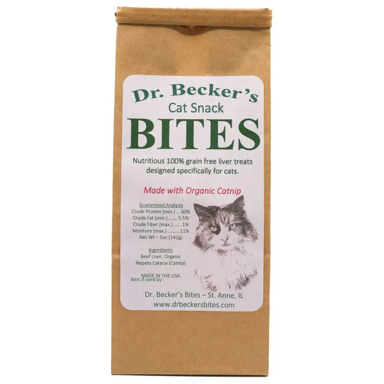Dr. Becker’s Cat Bites – 100% Grain-Free Beef Liver Treats with Organic Catnip (5 oz)