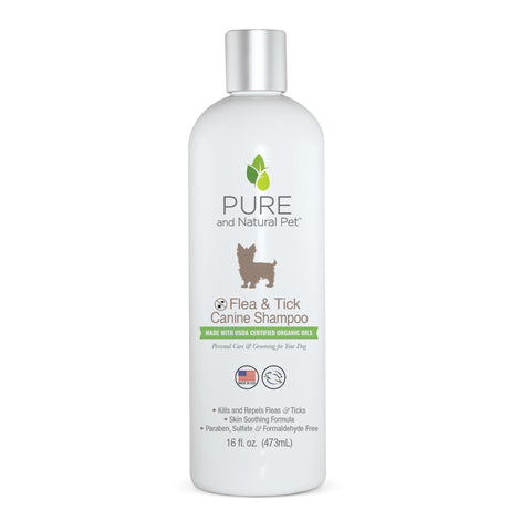 Pure & Natural Pet Flea & Tick Dog Shampoo – 16 oz