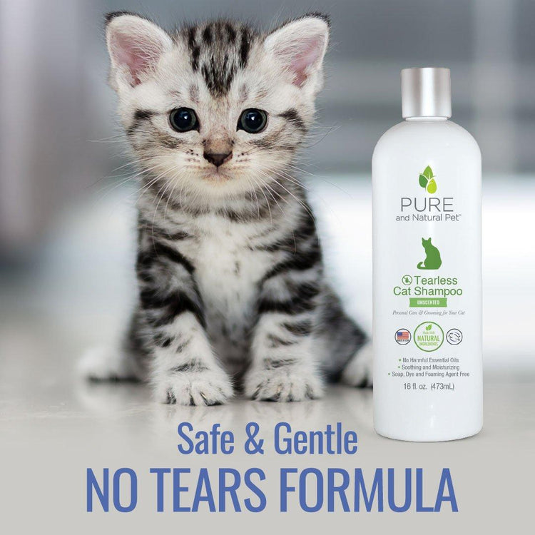 Pure and Natural Pet Tearless Cat Shampoo – Unscented, 16 fl. oz.