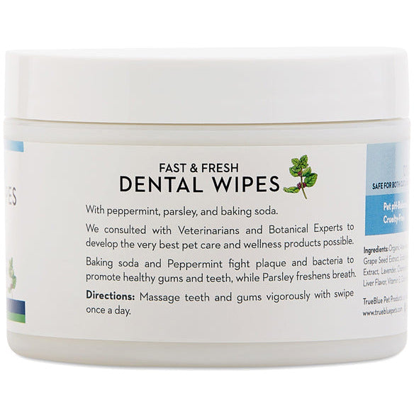TrueBlue Fast & Fresh Dental Wipes – Natural Oral Care for Dogs & Cats