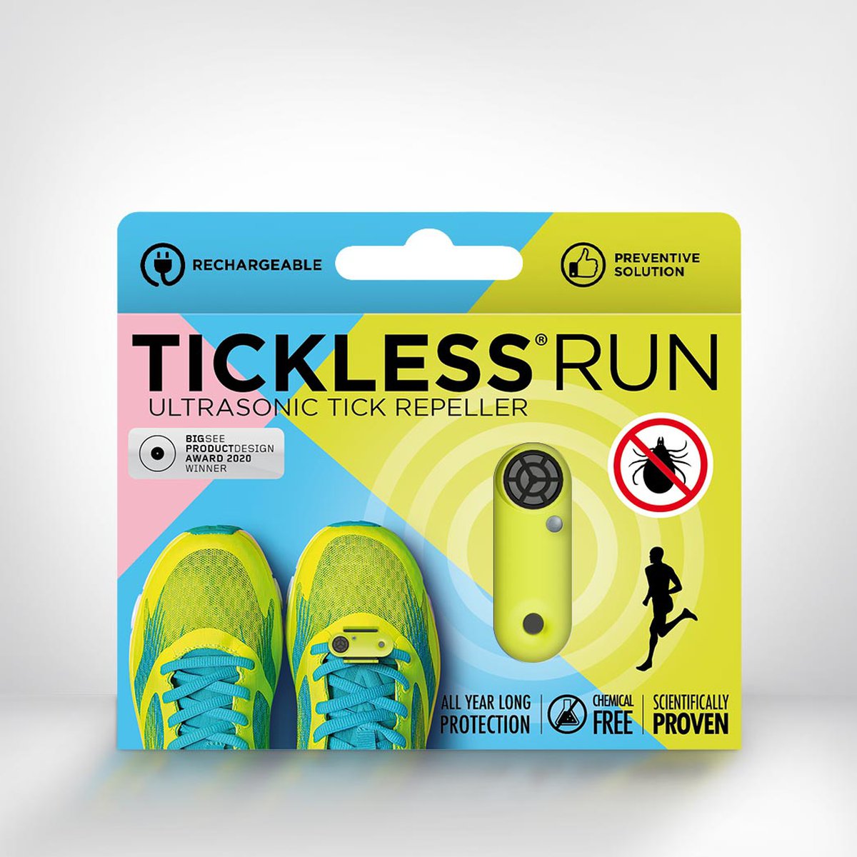 Tickless RUN Ultrasonic Tick Repeller – Rechargeable, Chemical-Free Protection for Runners & Outdoor Enthusiasts