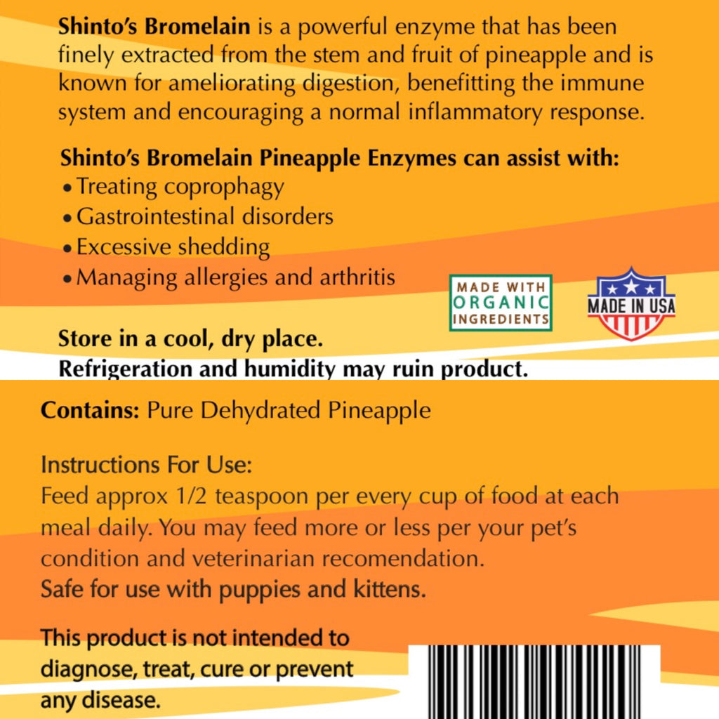 Shinto’s Bromelain Pineapple Enzyme for Dogs & Cats