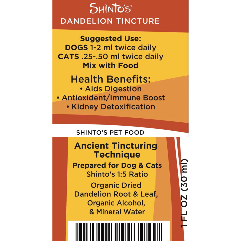 Shinto’s Dandelion Tincture for Dogs & Cats – 1 oz