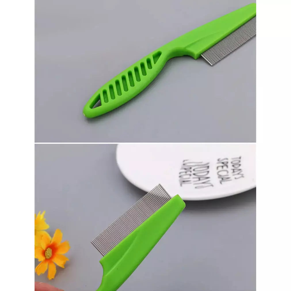 Pet Flea & Tick Comb – Fine Tooth Grooming Brush for Dogs & Cats