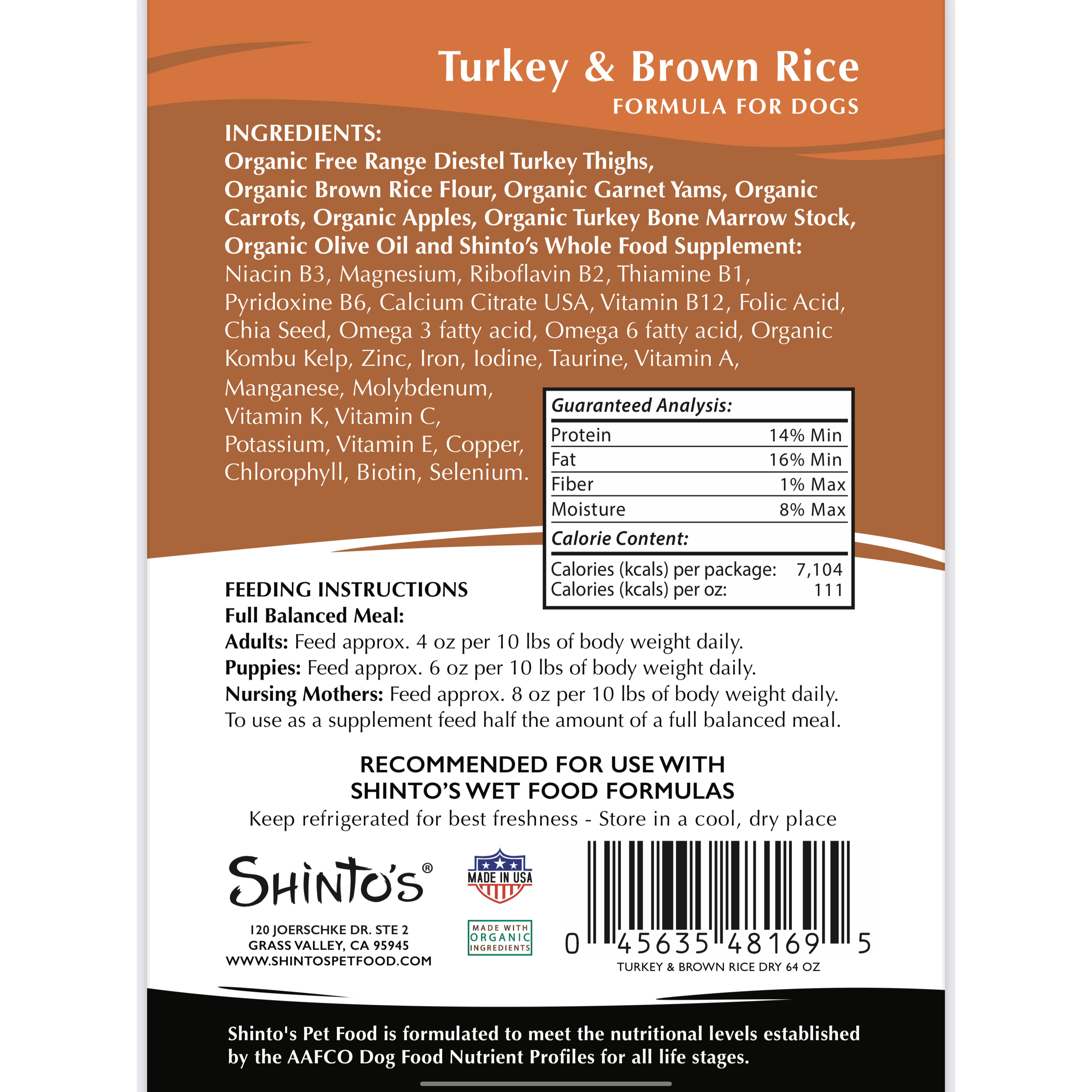 Shinto’s Turkey & Brown Rice Dry Dog Food – Premium, Gluten-Free Formula