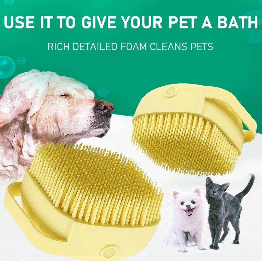 Silicone Pet Shampoo Brush – Gentle & Effective Bathing Brush for Dogs & Cats (Pink)