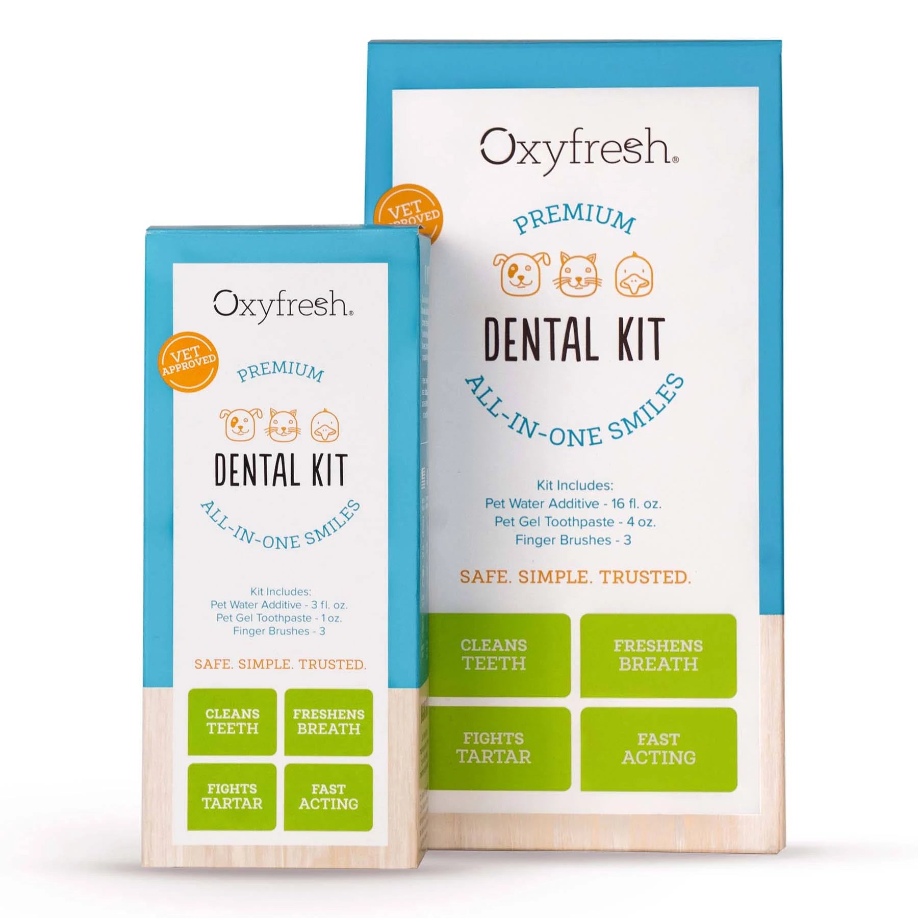 Oxyfresh Premium Dental Kit – Water Additive, Dental Gel & Finger Brushes for Pets